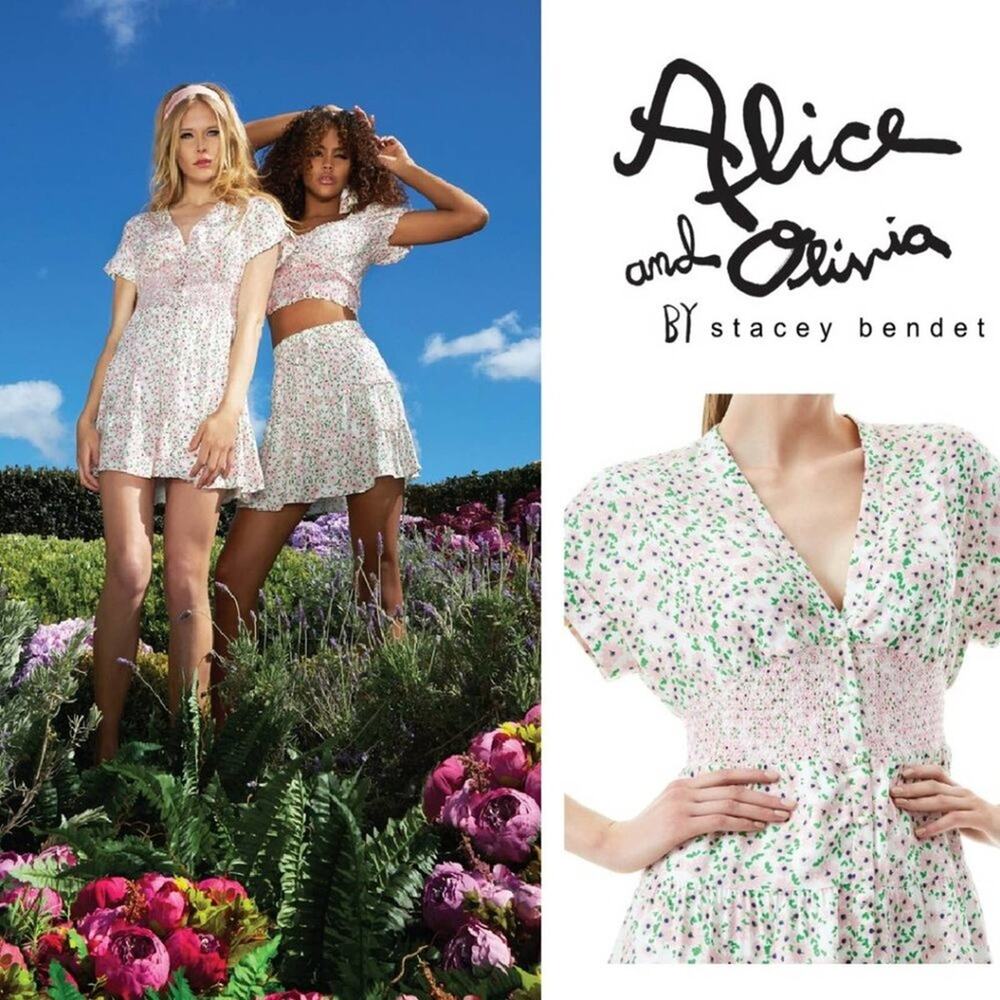 Alice and Olivia Floral Smocked Dress Size 12